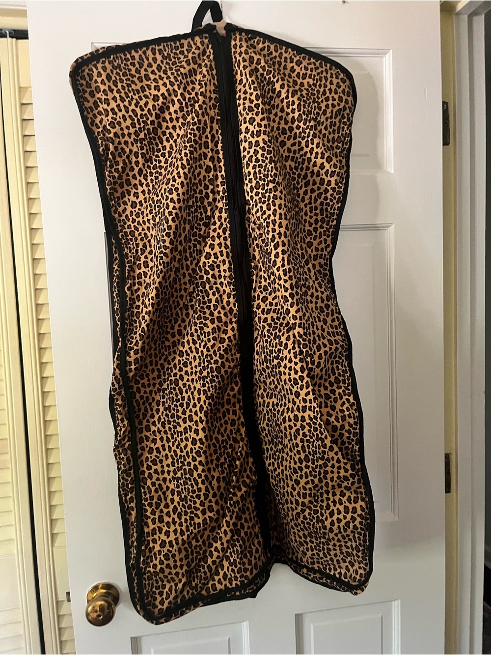 Leopard Print Garment Bag - Tan and Black